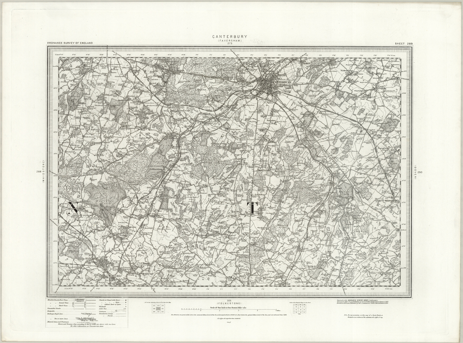 1890 Collection - Cantebury (Faversham) Ordnance Survey Map