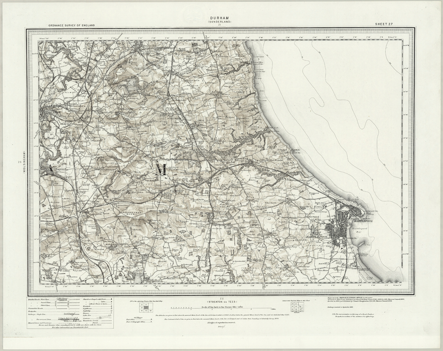 1890 Collection - Durham (Sunderland) Ordnance Survey Map