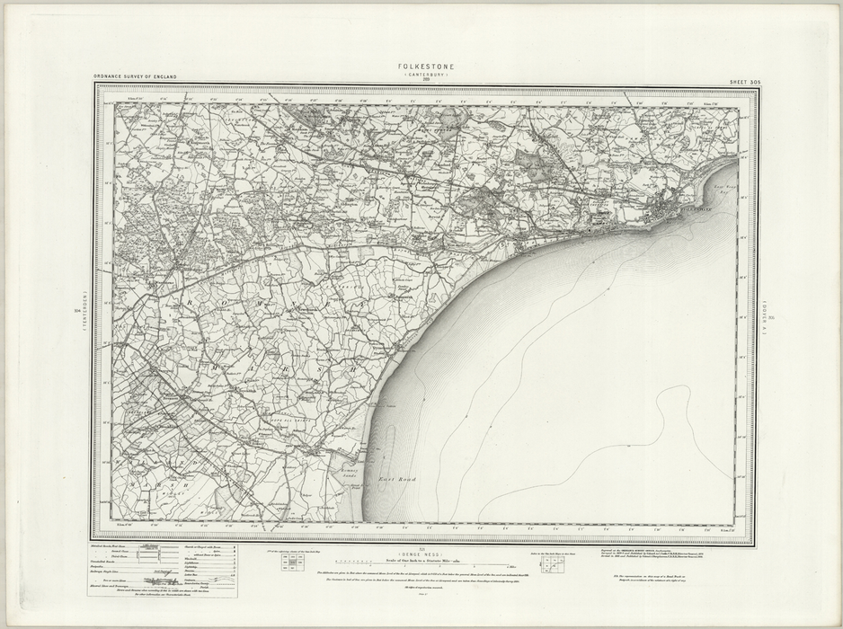 1890 Collection - Folkestone (Cantebury)  Ordnance Survey Map