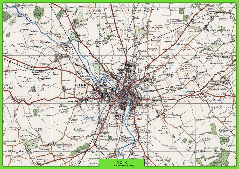 York and Environs Ordnance Survey Map 1920