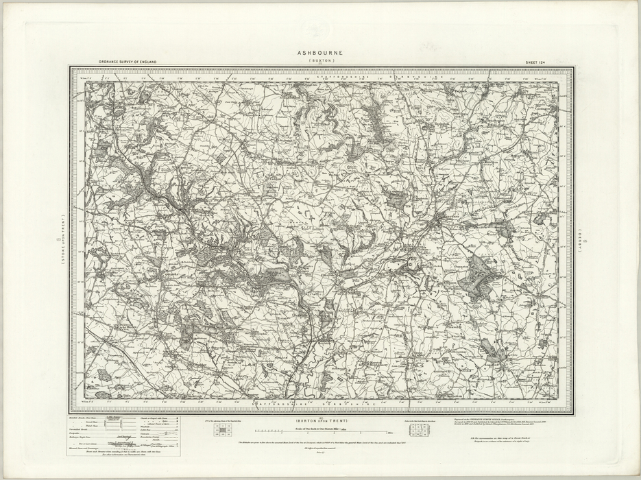 1890 Collection - Ashbourne (Buxton) Ordnance Survey Map