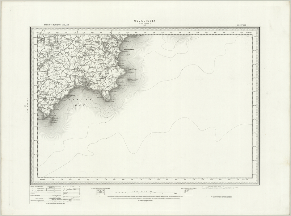 1890 Collection - Mevagissey (Bodmin) Ordnance Survey Map