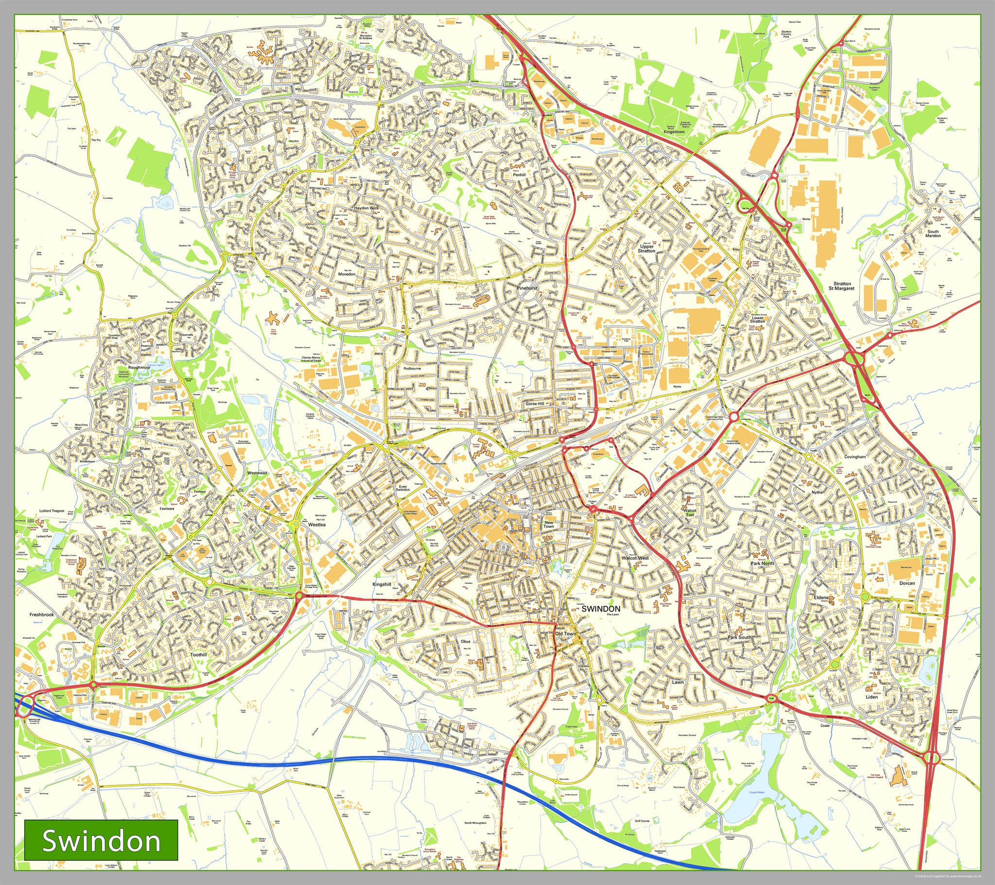 Swindin Postcode Map Swindon Street Map– I Love Maps