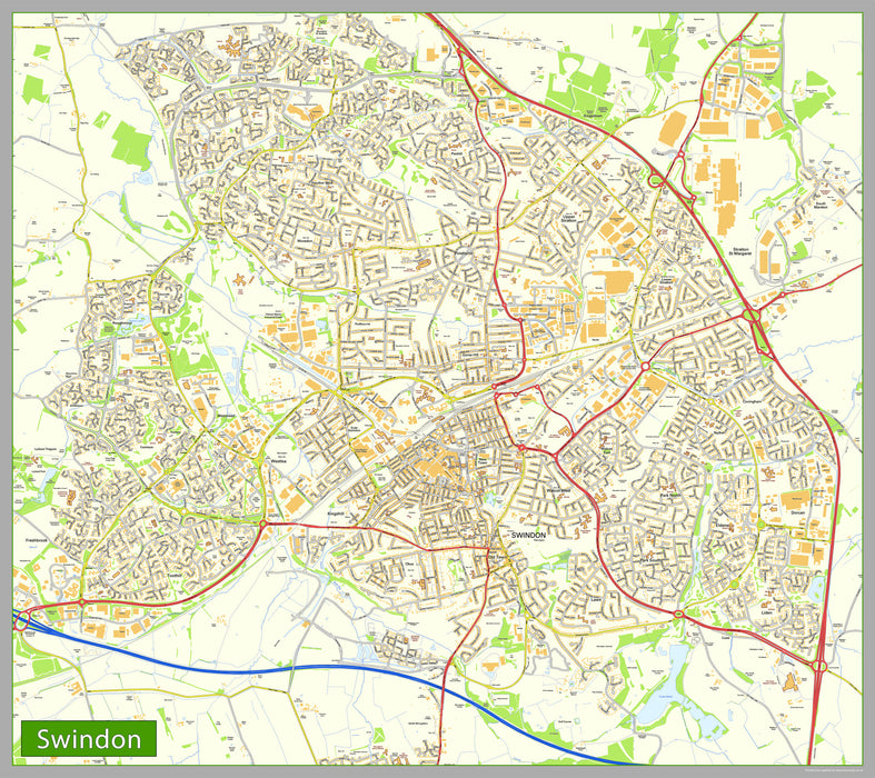 Swindon Set Postcode Map Swindon Street Map– I Love Maps
