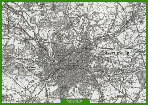 Manchester and Environs - Ordnance Survey of England and Wales 1870 Se