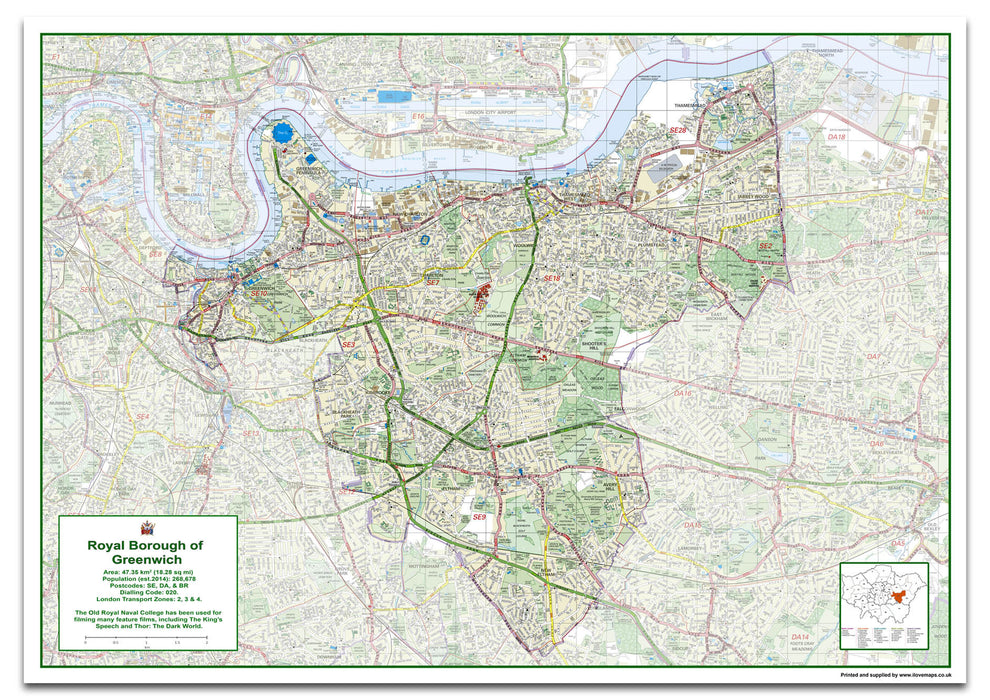 Greenwich London Borough Map