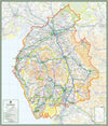 Cumbria, a ceremonial and non-metropolitan county in North West England, UK. It is the third biggest county in the UK.  This map covers the city of Carlisle and towns      Maryport     Workington     Whitehaven     Penrith     Kendal     Ulverston     Barrow-in-Furness