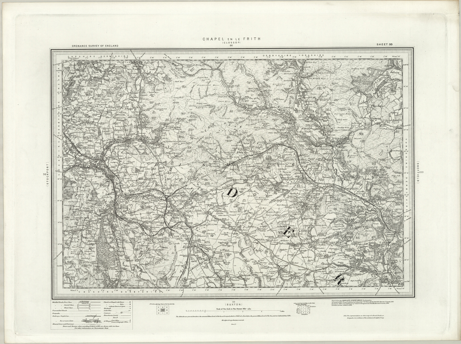 1890 Collection - Chapel en le Frith (Glossop) Ordnance Survey Map