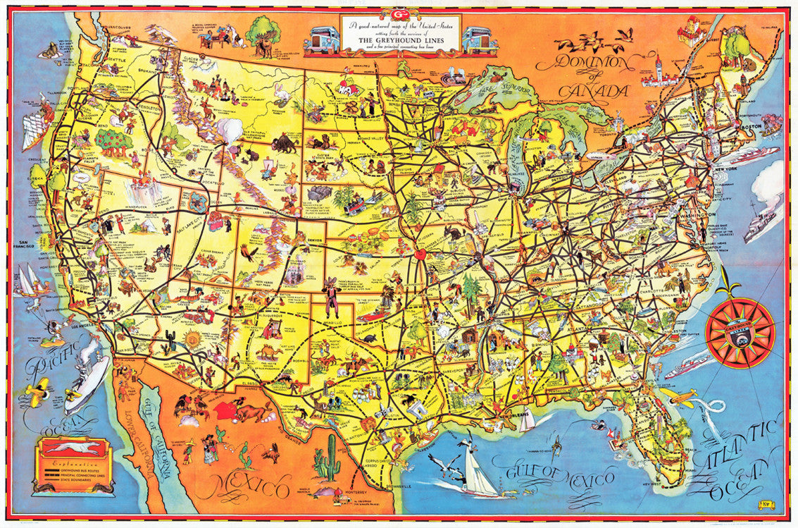 The Greyhound Route Map of the United States 1937– I Love Maps