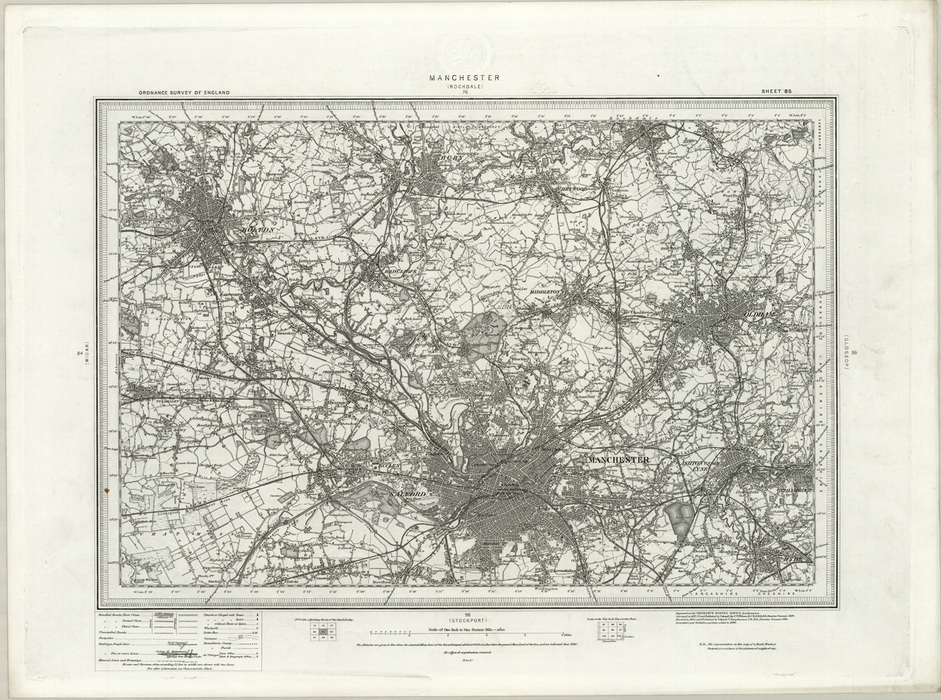 1890 Collection - Manchester (Rochdale) Ordnance Survey Map