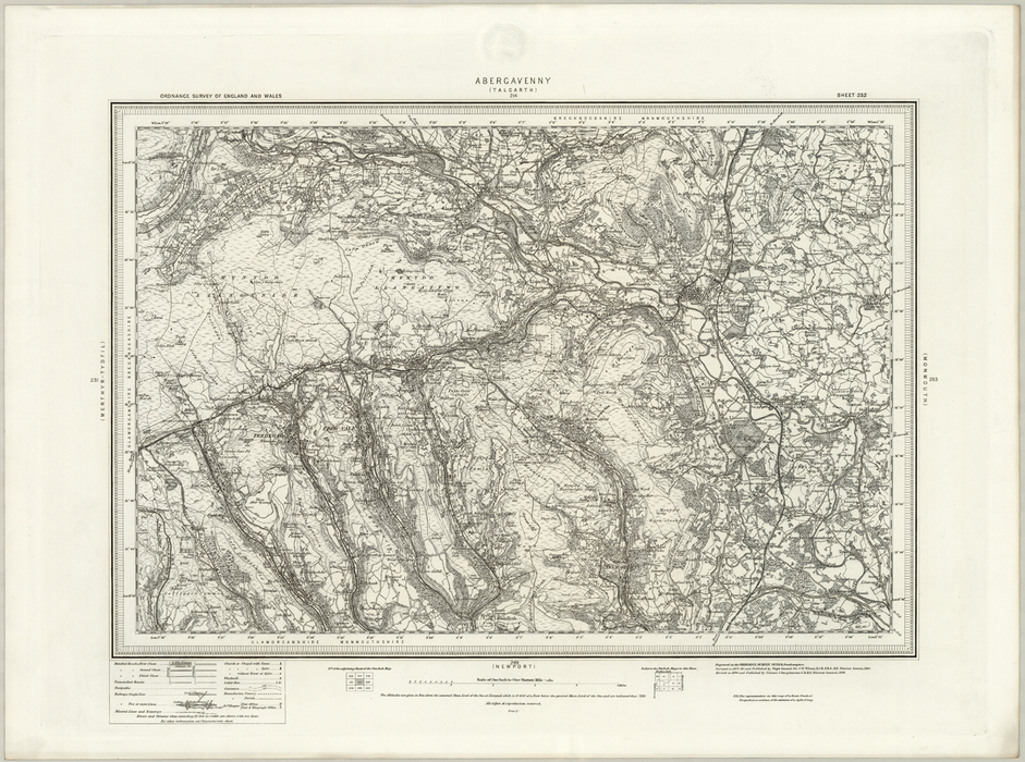 1890 Collection - Abergavenny (Talgarth) Ordnance Survey Map