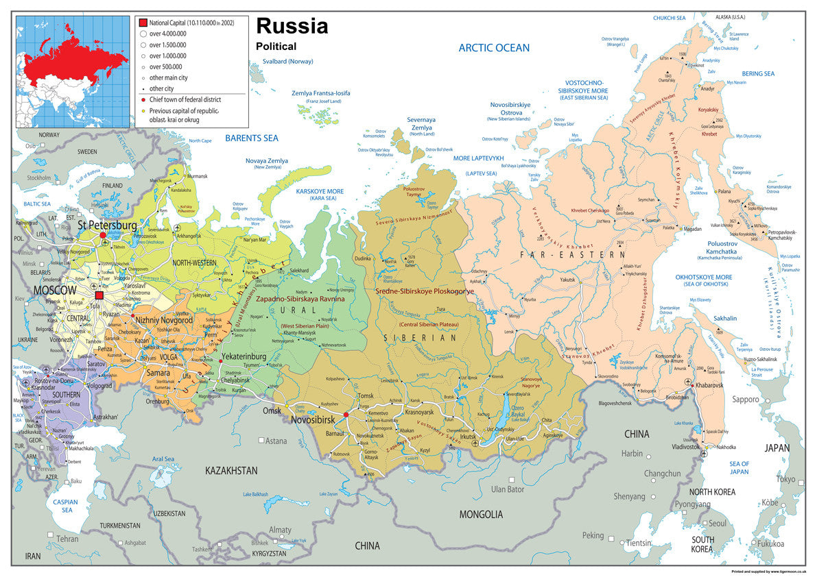 Russia Political Map– I Love Maps