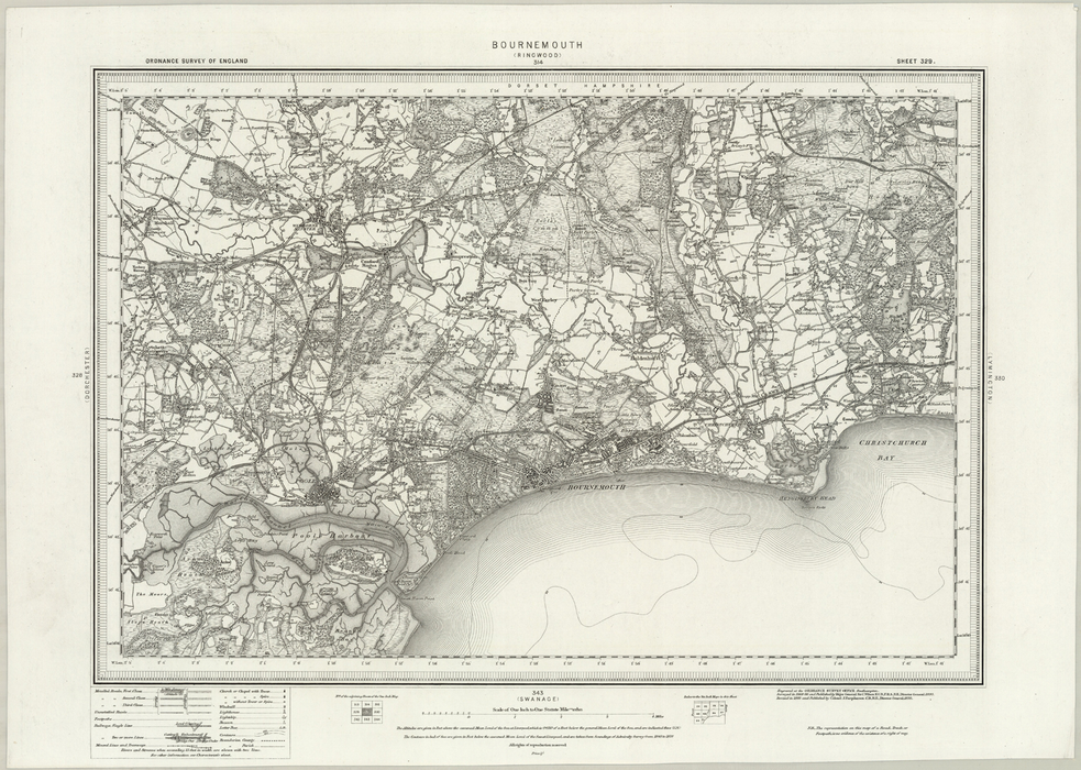 1890 Collection - Bournemouth (Ringwood) Ordnance Survey Map