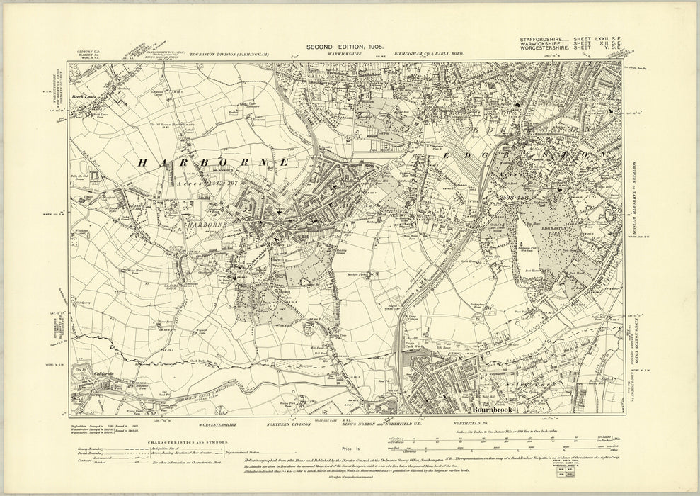 Birmingham Edgebaston 1905 Map