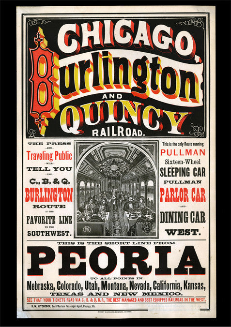 Chicago to Qunicy Railroad Poster