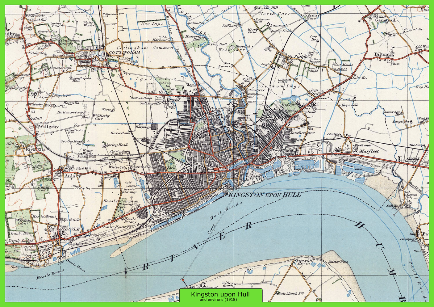 Kingston upon Hull and Environs Ordnance Survey Map 1920– I Love Maps