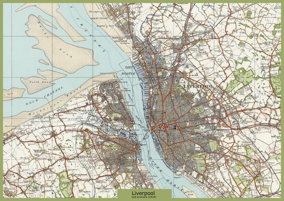 Liverpool and Environs Ordnance Survey Map 1920