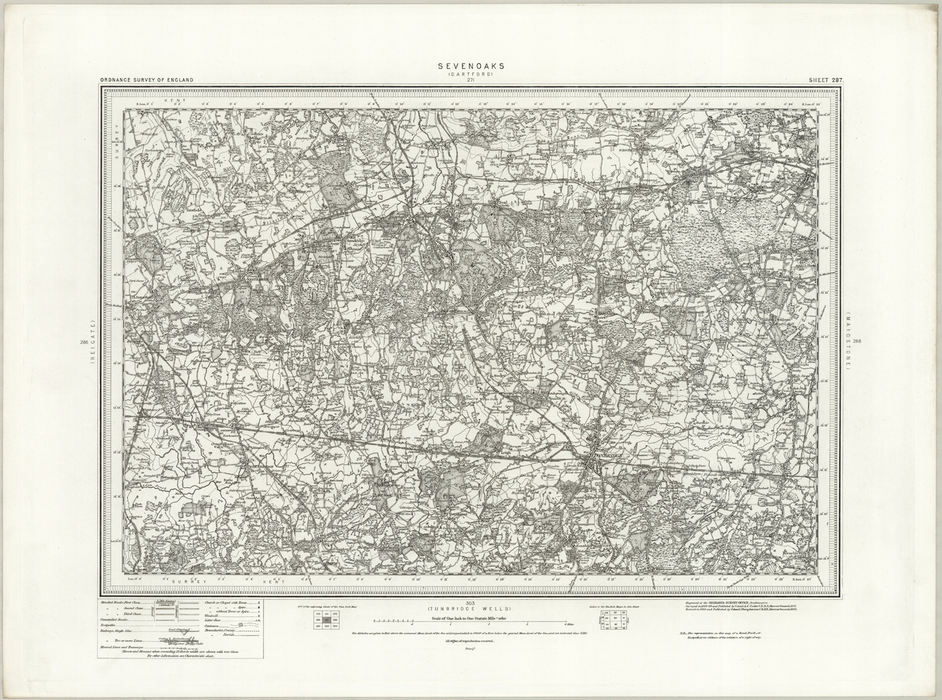 1890 Collection - Sevenoaks (Dartford) Ordnance Survey Map