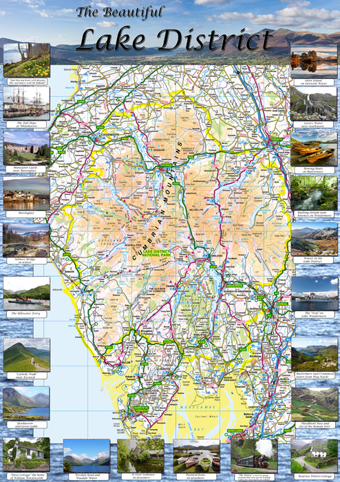 The Beautiful Lake District Illustrated Map