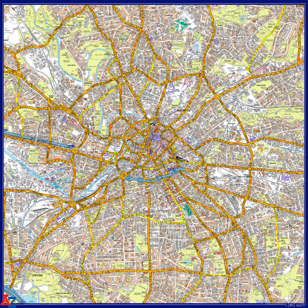 An A-Z Map of Manchester covering Ancoats Ardwick Baguley Benchill Beswick Blackley Bradford Burnage Charlestown Cheetham Chorlton City Centre Clayton Collyhurst Crumpsall Didsbury Fallowfield Gorton Harpurhey Hulme Levenshulme Longsight Miles Platting Moss Nook Moss Side 