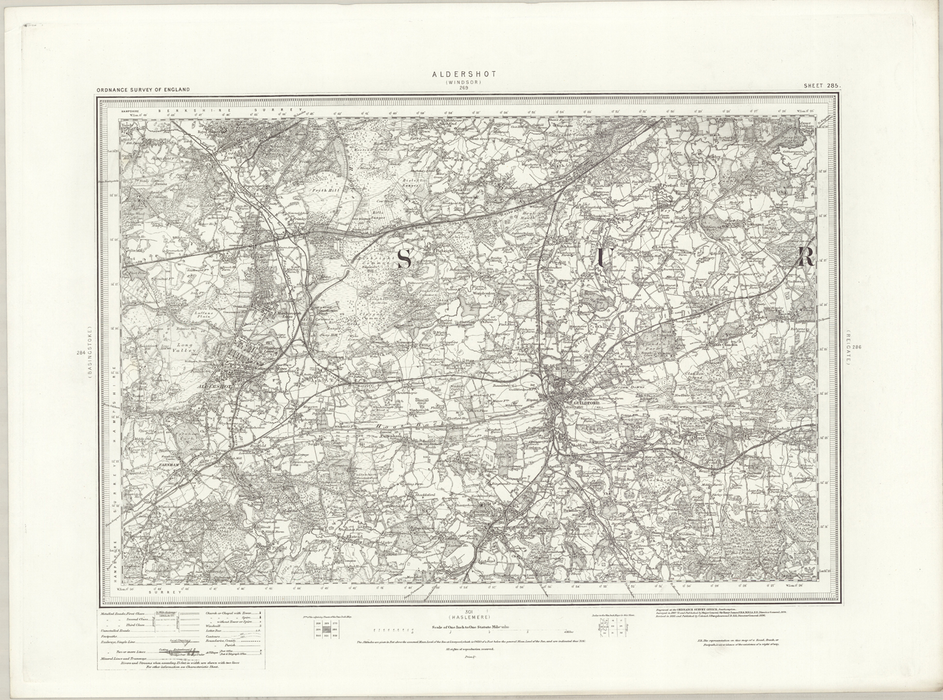 1890 Collection - Aldershot (Windsor) Ordnance Survey Map