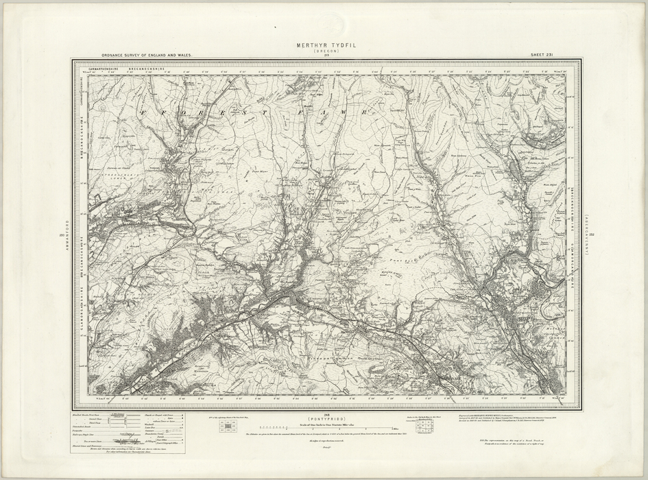 1890 Collection - Merthyr Tydfil (Brecon) Ordnance Survey Map