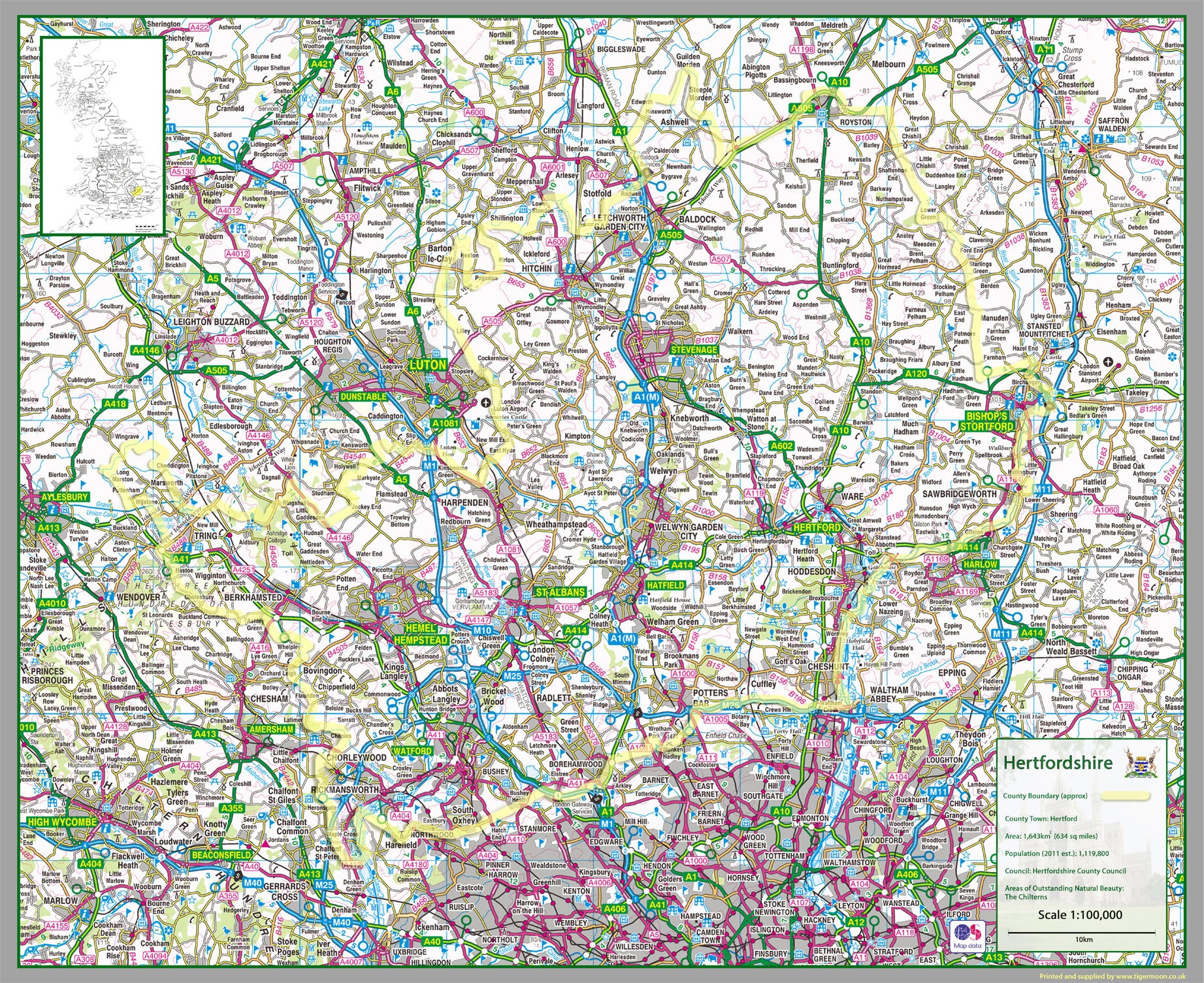 Hertfordshire County Map I Love Maps hertfordshire-county-map-i-love-maps