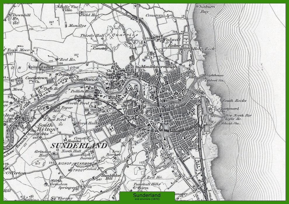 Sunderland and Environs - Ordnance Survey of England and Wales 1870 Series