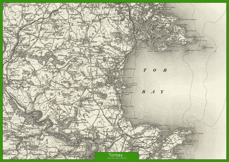 Torbay and Environs - Ordnance Survey of England and Wales 1870 Series