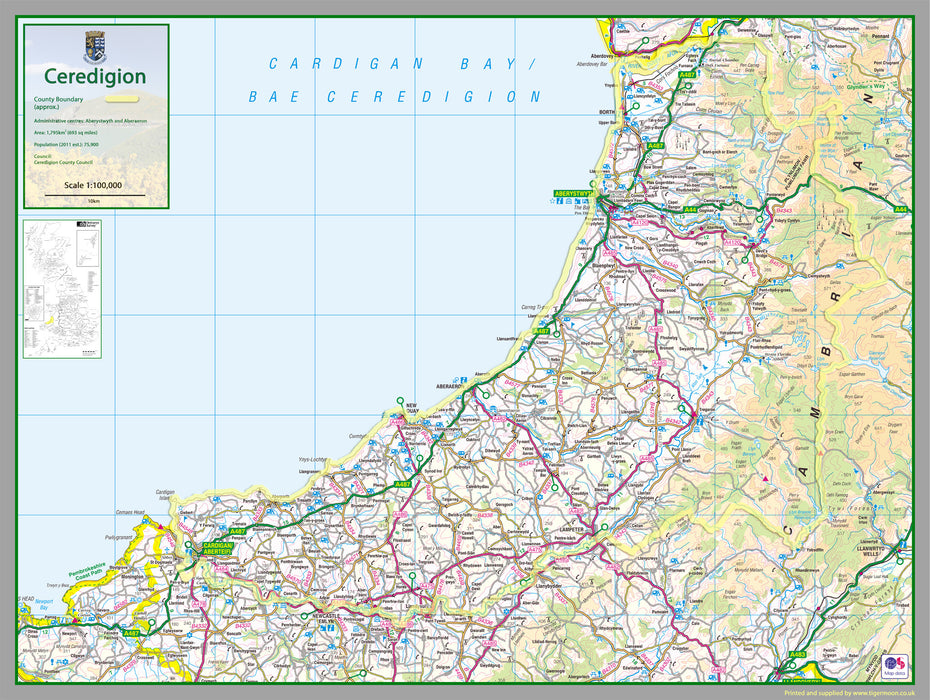 Ceredigion County Map