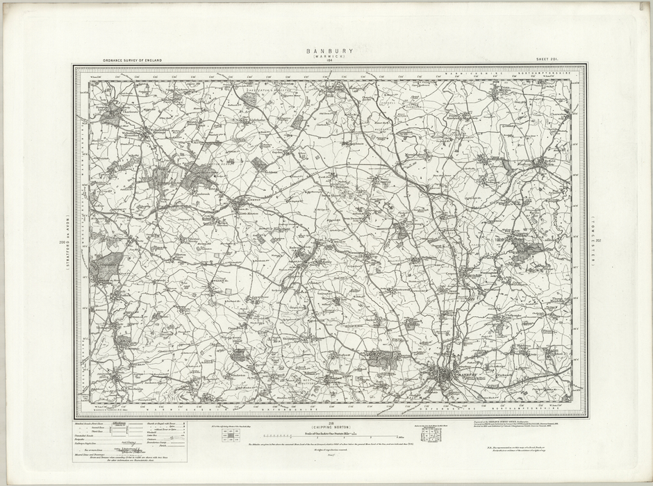 1890 Collection - Banbury (Warwick) Ordnance Survey Map