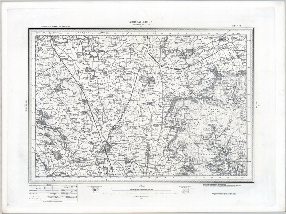 1850 Northallerton and Stockton-on-Tees Ordnance Survey Map