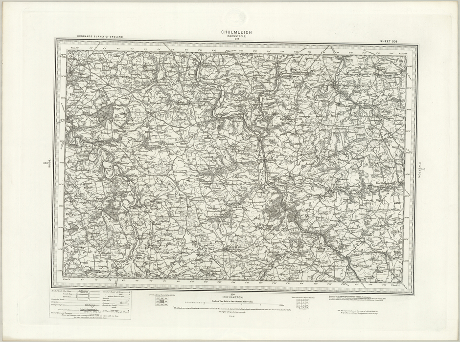 1890 Collection - Chulmleigh (Barnstaple) Ordnance Survey Map