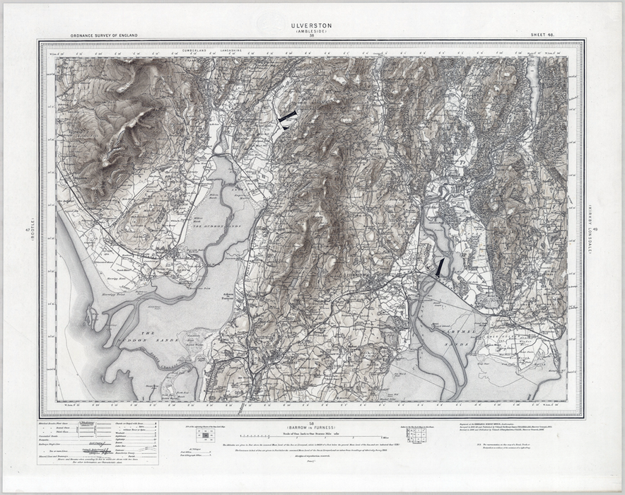 1890 Ulverston (Cumbria) Ordnance Survey Map