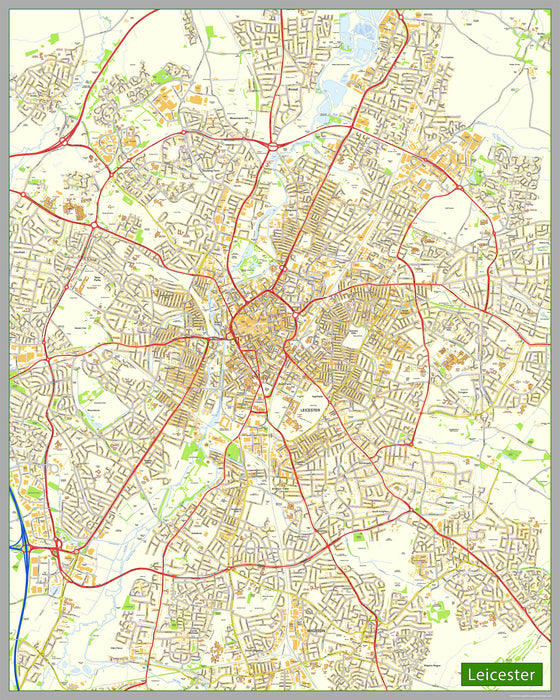 Leicester City Centre Street Map