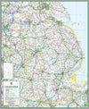 1:100,000 detailed map of Lincolnshire, a county in the Midlands of England, UK.  This map covers the City of Lincoln and towns:      Grimsby     Scunthorpe     Grantham     Boston     Cleethorpes     Spalding     Skegness     Gainsborough     Stamford  and the Boroughs of:      Boston Borough     East Lindsey     City of Lincoln     North Kesteven     South Kesteven     South Holland     West Lindsey