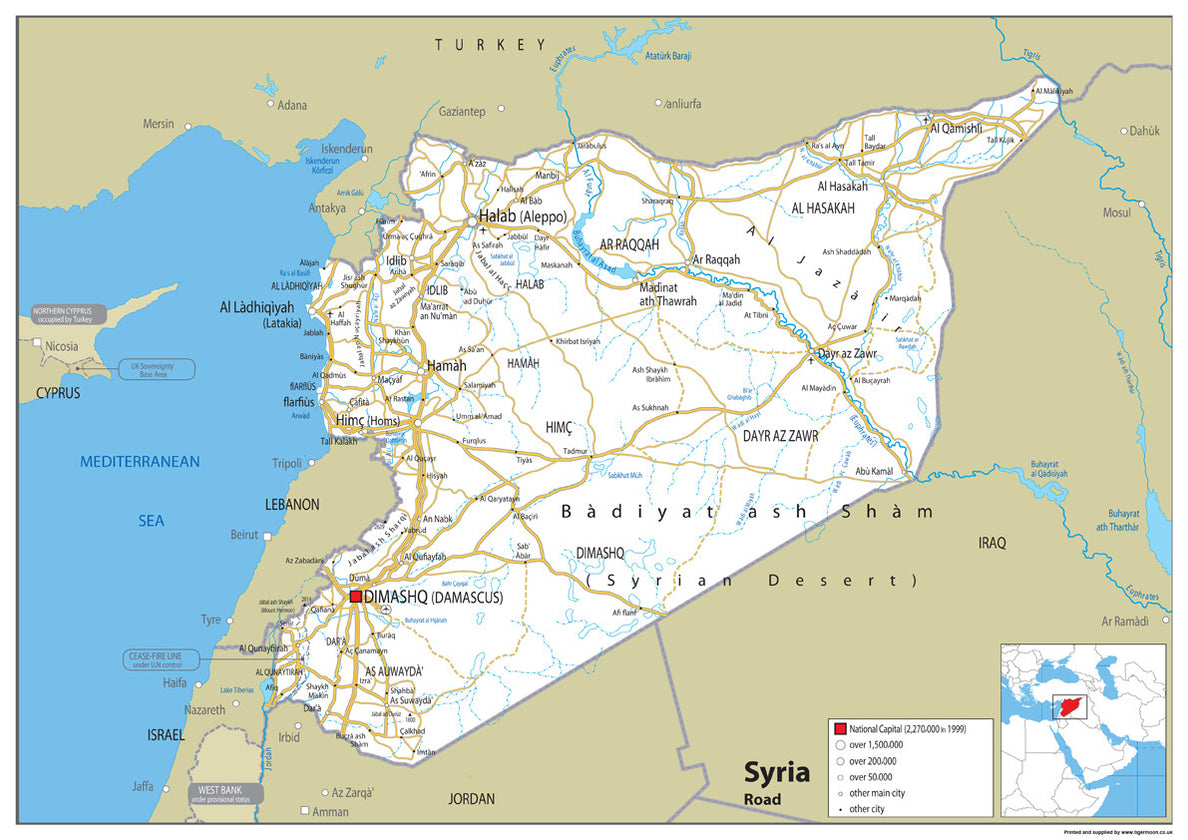 Syri Map Syria Road Map– I Love Maps