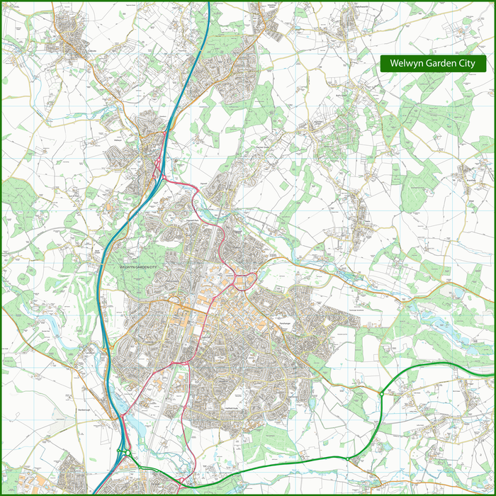 Welwyn Garden City Street Map