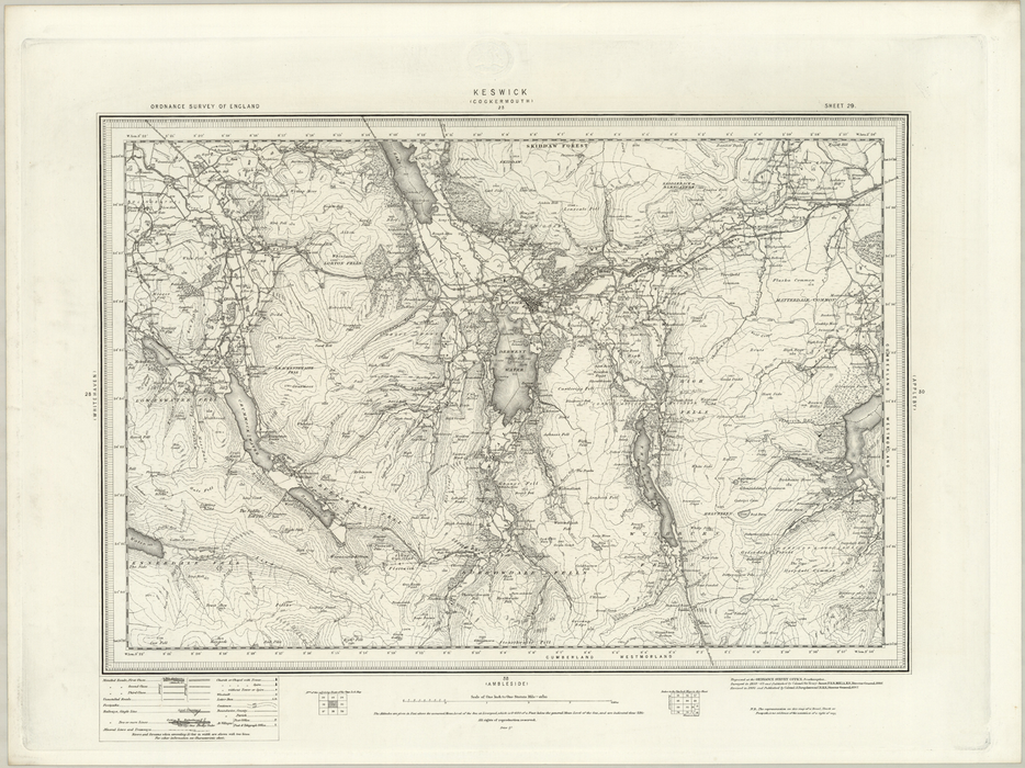 1890 Collection - Keswick (Cockermouth) Ordnance Survey Map