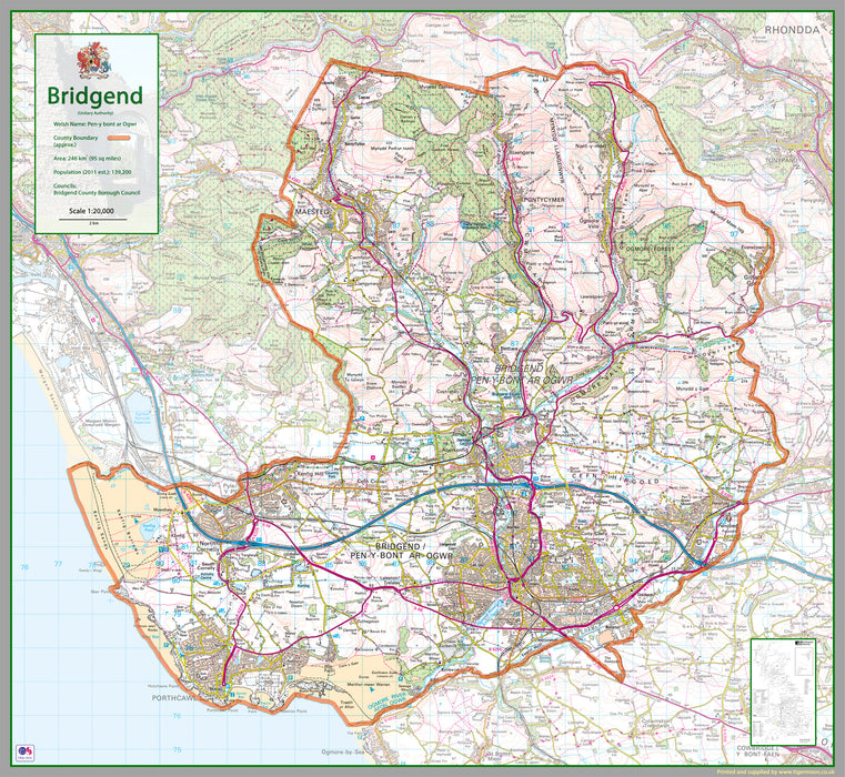 Bridgend County Map