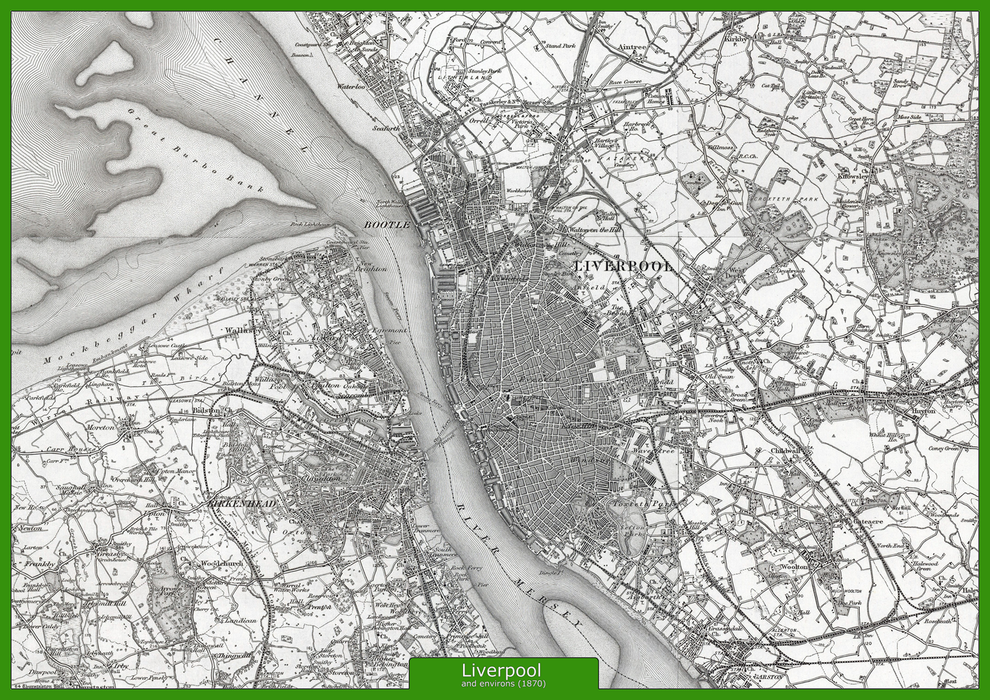 Liverpool and Environs - Ordnance Survey of England and Wales 1870 Series