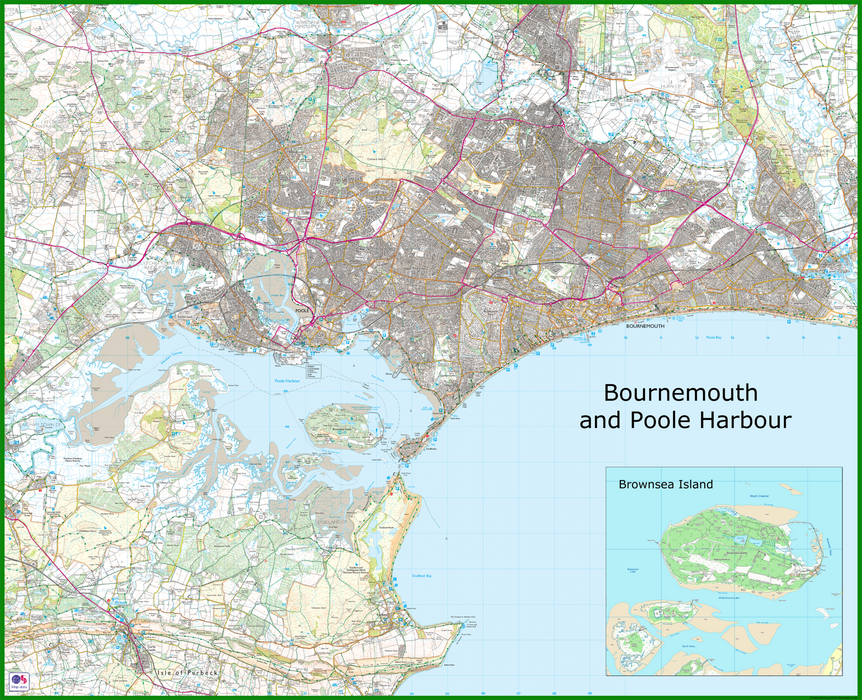 Bournemouth and Poole Harbour Coastal Area Map