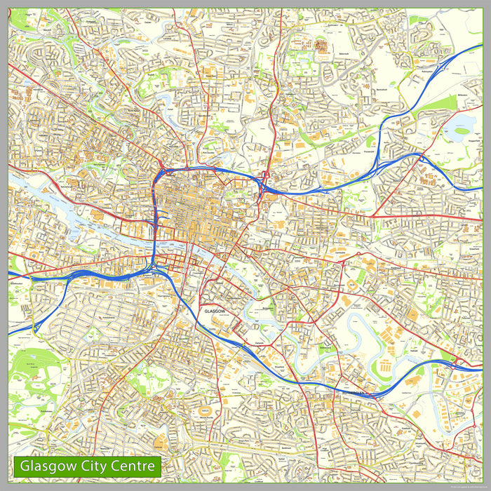 Glasgow City Centre Street Map