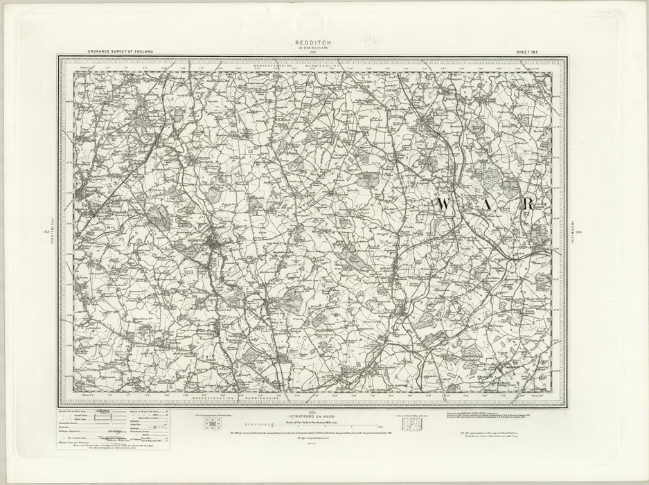 1890 Collection - Redditch (Birmingham) Ordnance Survey Map
