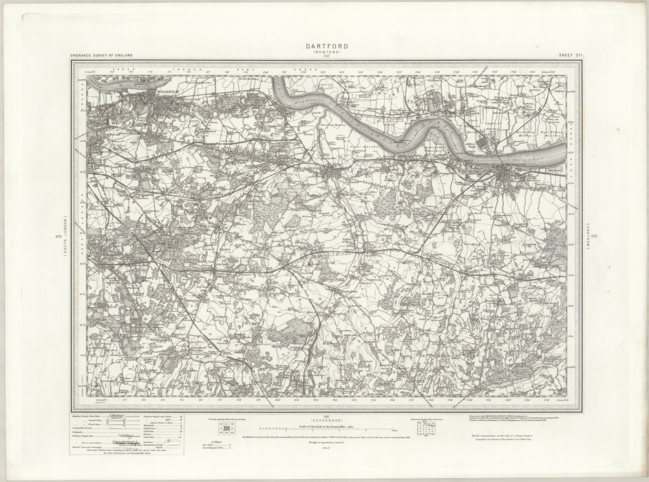 1890 Collection - Dartford (Romford) Ordnance Survey Map
