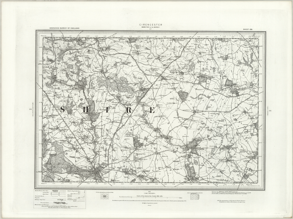 1890 Collection - Cirencester (Moreton in the Marsh) Ordnance Survey Map