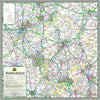 Bedfordshire, a county in the East of England, UK.  This map covers the towns      Luton     Bedford          Dunstable     Leighton Buzzard     Kempston     Houghton Regis     Biggleswade     Flitwick     Sandy     Ampthill   and Bedfordshire's three unitary authorities        Bedford     Central Bedfordshire     Luton