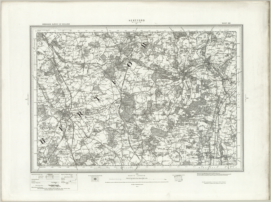 1890 Collection - Hertford (Hitchin) Ordnance Survey Map