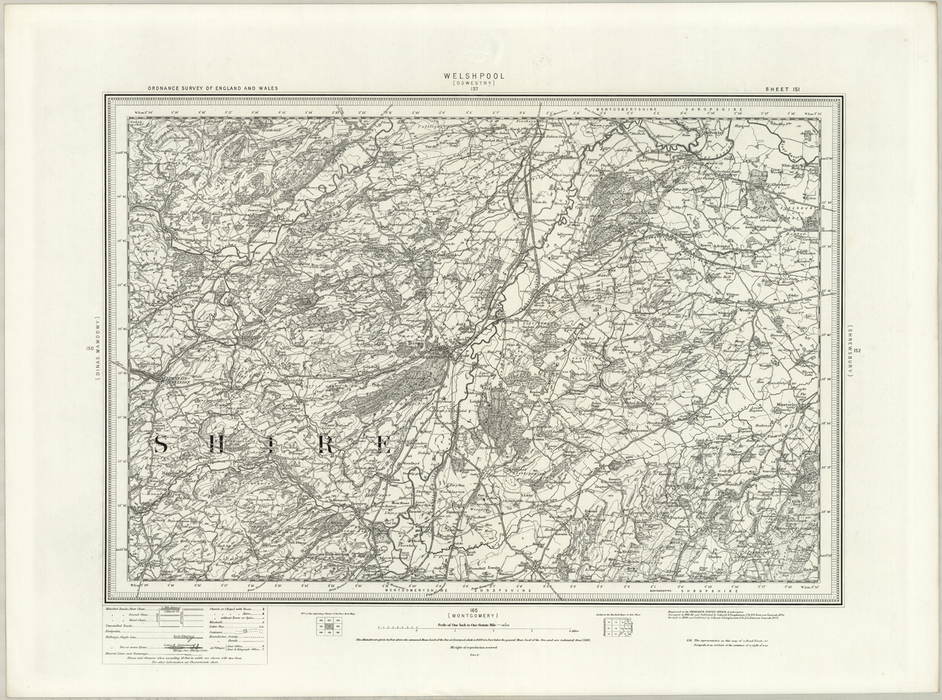 1890 Collection - Welshpool (Oswestry) Ordnance Survey Map