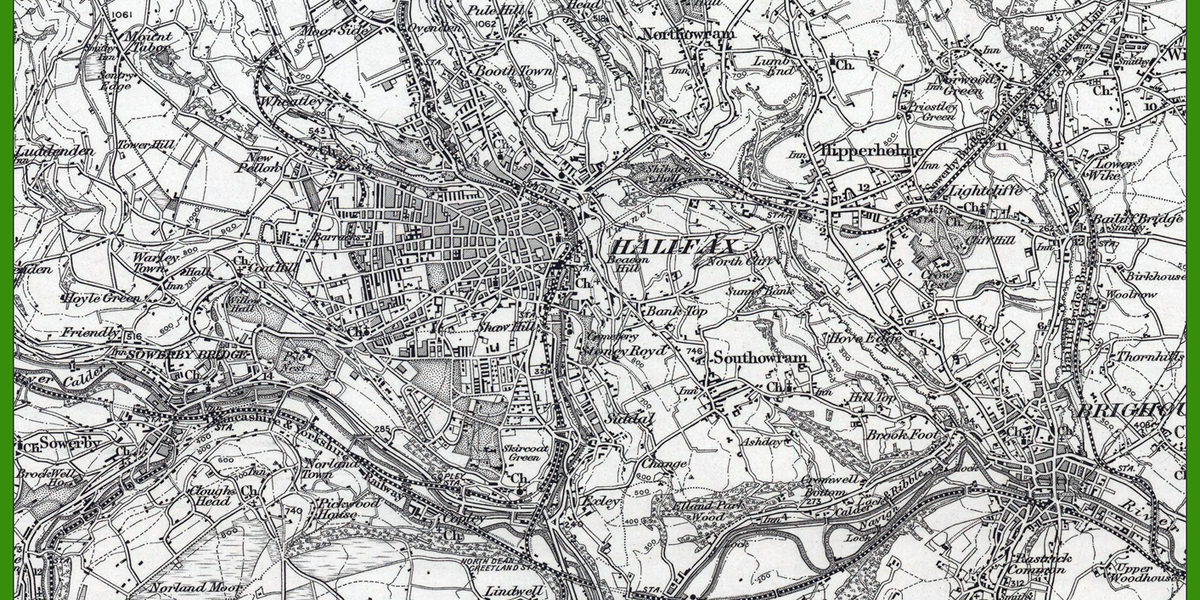 Halifax and Environs - Ordnance Survey of England and Wales 1870 Serie ...